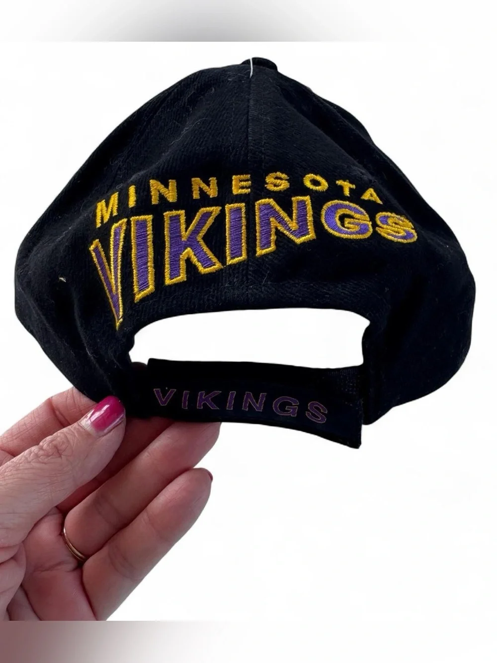 Vintage Drew Pearson Minnesota Vikings NFL Strapback Hat Purple Game Day Cap